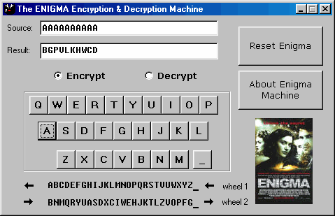 Enigma Enciphering Machine Screenshot